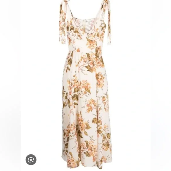cream and brown floral dress Shop Elegant Romance Unveiled main image 0